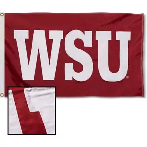 Washington State Cougars 3' x 5' Applique Flag - WSU - Picture 1 of 1