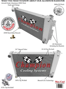 Atom 2 Row 1" Tubes Radiator for 1967 - 1969 Pontiac Firebird Trans Am V8 Engine - Bild 1 von 7