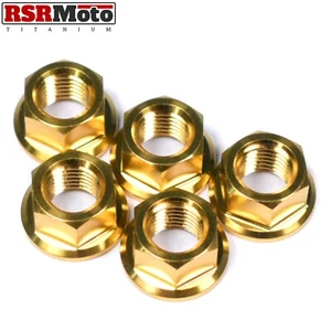 M10x1.25 Titanium Sprocket Nuts Ducati Honda Kawasaki Suzuki Triumph Yamaha Gold - Picture 1 of 3