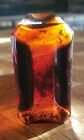 Ancienne bouteille en verre marron rectangulaire vintage brillant ambre 12 oz 9"x 3 1/2"x 1 3/4"