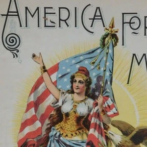 Vintage 1898 Large Sheet Music "America Forever! March" E.T. Paull - Picture 1 of 3