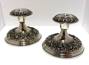 Paar S. Kirk & Son Repousse Kerzenhalter - 3,25" - Bild 1 von 5