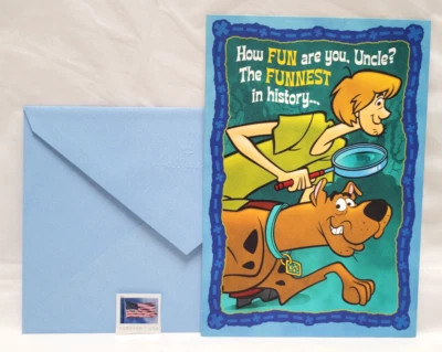 Винтажная поздравительная открытка с маркой Hallmark Scooby Doo - Happy Birthday UNCLE - Изображение 1 из 4