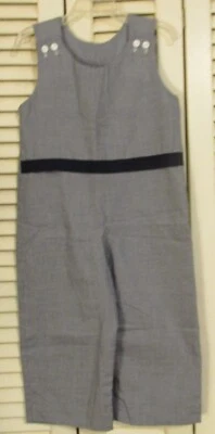 Mameluco Longall hecho a mano para niños azul blanco micro pata de gallo totalmente forrado talla 4 Foto 1 de 4