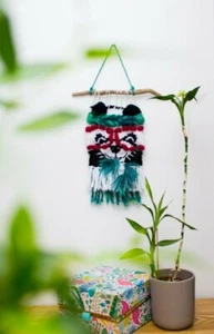 Nursery Panda handwoven wall hanging.Boho weaving interior decoration - Picture 1 of 6