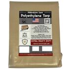 Tan Extra Heavy Duty 16 Mil Poly Tarp Canopy/Cover/Industrial/Agricultural 16X20