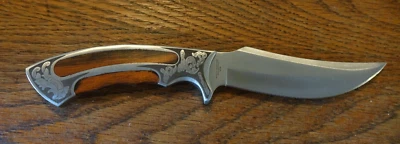 Cuchillo de caza Bowie con incrustaciones de madera ejecutivo Ridge Runner Scrollwork RR496 Foto 1 de 4