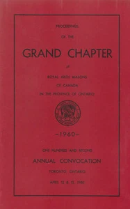 PROCEEDINGS OF THE GRAND CHAPTER OF CANADA 1960 MASONIC MASONRY - Picture 1 of 1