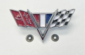 64-67 Chevy II Camaro Chevelle Impala Nova Fender Trim V Flag Emblem NEW! - Picture 1 of 2