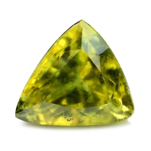 Certified 1.81ct Natural Yellowish Green Sapphire  Kenyan Trillion 7.2x6.6 mm - Picture 1 of 4
