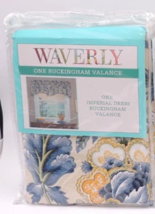 Vestido Waverly Imperial Cenefa Buckingham Porcelana Azul 80"x18" Festoneado NUEVO - Imagen 1 de 9