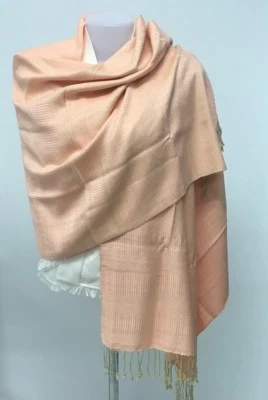 Thai Cotton Hand Woven Scarf Shawl Wrap Natural Color from Leaf & Bark 23.5"X71" - Изображение 1 из 4