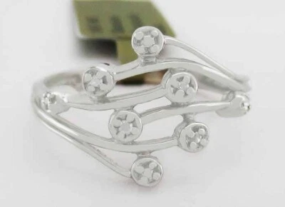 GENUINE DIAMOND RING 10K WHITE GOLD - New With Tag - Image 1 of 4