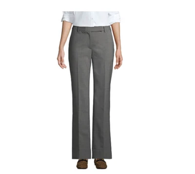 Pantalones modernos de lana lavables Lands' End corte bota recta gris talla 8 $95 para dama. Foto 1 de 4