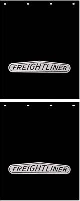 Par de guardabarros para semirremolque Freightliner Trucks 24" x 30" negro y plateado  Foto 1 de 2