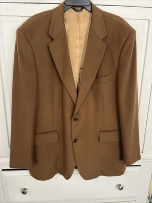 Haspel Blazer Sport Coat Jacket Mens 46L Brown 100% Cashmere Two Button Lined - Image 1 of 4