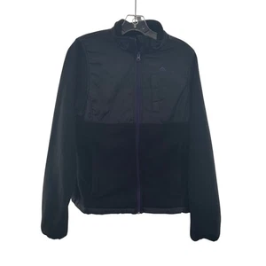 Snozu Women's Fleece Jacket Collared Full Zip Black/Purple Size Medium Pockets - Picture 1 of 8