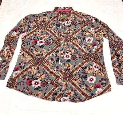 Рубашка мужская Joe Browns 2XL 52/54 цветочный узор идеальная на пуговицах цветная британская смелая - Изображение 1 из 4