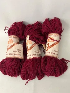 Vintage Franciscan Nubby Dress Yarn 100% Virgin Wool French Spun Zephyr 3 Skeins - Picture 1 of 9