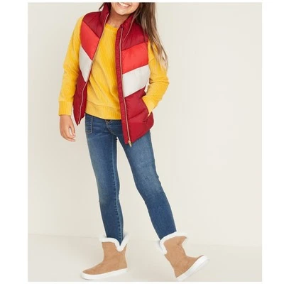 Old Navy Frost Free Color Blocked Quilted Puffer Vest Girls Cassia XS 5 - Image 1 of 4