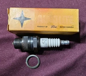 8-AL7 AUTOLITE STAR LOGO SPARK PLUGS 1949-54 FORD LINCOLN MERCURYVINTAGE BOX NOS - Picture 1 of 7
