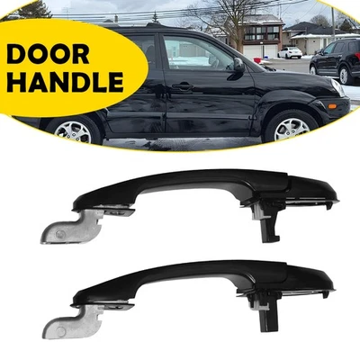 Manija de puerta exterior delantera izquierda+derecha negra de 2 piezas para Hyundai Tucson 2005-09 Foto 1 de 4