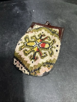 Vtg Hong Kong Change Purse Kiss Lock Coin Pouch No. 304 Bakelite? 4x5.5” - Image 1 of 4