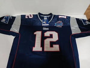 TOM BRADY Vintage Fully Stitched Super Bowl XLII NFL Jersey Pats Blue #12 Sz 52 - Picture 1 of 10