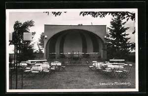 Foto-AK Mückendorf, Konzertbühne des Gasthauses Mückendorf - Picture 1 of 2