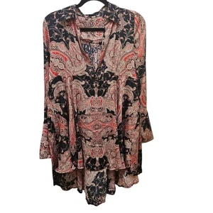 Free People Fields of Butterflies Tunic Top Bohemian Oversized Women's XS Flowy - Picture 1 of 12