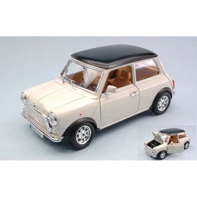 MINI COOPER 1969 CREAM WITH BLACK ROOF 1:18 Burago Auto Stradali Modellino Nuovo - Immagine 1 di 3