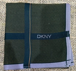 CLASSIC DARK GREEN VINTAGE WOVEN HANKY STRIPED ART COTTON MEN POCKET SQUARE 18" - Picture 1 of 3