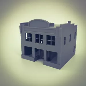 20th Century Town City TOP OVALADO 2 Piso Edificio - Escala N 1:160 Modelo Impreso 3D - Imagen 1 de 12
