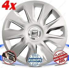 Set 4 Bolts Wheel Cover Wheels Caps 16 Stratos Silver For Seat Arona