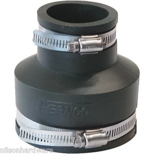 (1)-Flexible Fernco Rubber 3"x 1 1/2" PVC Plastic Sewer Pipe Connector Coupling  - Picture 1 of 1