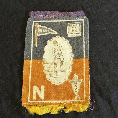 Parche de hockey original antiguo de la Academia de la Marina de los Estados Unidos de 1905 Foto 1 de 4