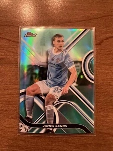 2022 Topps Finest MLS Aqua Refractor #35 James Sands USMNT Gold Cup USA 21/75 - Picture 1 of 2