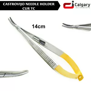 CASTROVIEJO NEEDLE HOLDER CURVED END TC MEDICAL GRADE STAINLESS STEEL - Bild 1 von 4