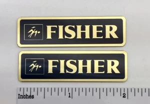 Fisher Speaker Badges Custom Made Aluminum Gold Pair - Picture 1 of 7