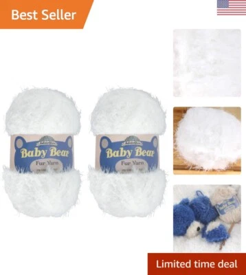 Hilo de oso bebé JubileeYarn - Piel de poliéster de peso grueso - 100 g/miel - blanco... Foto 1 de 4