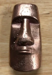 6x 7+ oz Hand Poured Moai Head - 999 Fine - Art Collectible Copper Bullion  - Picture 1 of 1
