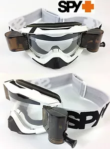 Gafas De Motocross Spy Optics Klutch Blancas Con GSVS Roll Offs Canister De Humo - Imagen 1 de 2