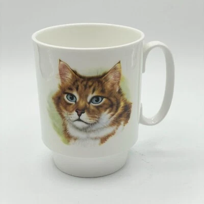 Royal Windsor Vintage Cat Portrait Pink Ribbon Mug Fine Bone China 3.75" England - Image 1 of 4