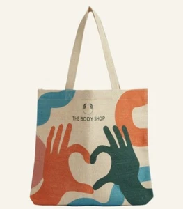 New Canvas The Body Shop ART OF MOTHERHOOD Tote Bag Green Orange Teal Love Sign - Picture 1 of 1