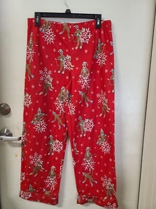 Nick and Nora "Sock Monkey's & Snowflakes" PJ Bottoms - SZ. XL(14/16) - Picture 1 of 4