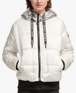 Chaqueta acolchada deportiva con capucha metálica DKNY para mujer-M - Imagen 1 de 2
