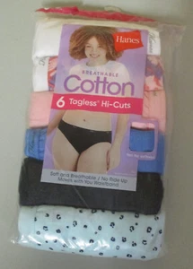 Hanes Women's Cotton Tagless Hi Cut Breathable Panties 6-Pack, Size 10 (3XL) - Picture 1 of 6