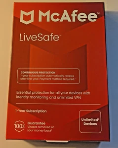 💎 McAfee LiveSafe Antivirus & Internet Security Software - Unlimited Devices 💎 - Picture 1 of 2