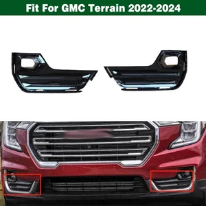Pair Front Bumper Fog Lamp Light Grille Cover Trim For GMC Terrain 2022-2024 - Picture 1 of 7