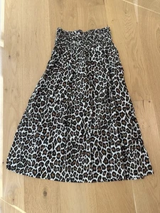 la gran falda viola estampado leopardo algodón midi talla 2 - Imagen 1 de 5